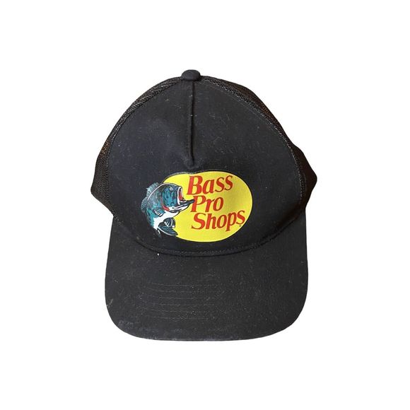 Bass Pro Shops Men's Trucker Hat Mesh Cap - Black - Picture 1 of 9